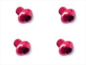 3x4�إå����ܥ��� ������ߥ�ӥ�(��å�/4����) 3x4 Hex Button Duralumin Screw (red/4 pcs.)