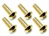 3��8 ���ƥ�쥹�إå����ܥ���ӥ�(6����) 24K������ɥ�å� 3��8 Stainless steel hex Pan Head Screw (6 pcs.) 24K gold plating