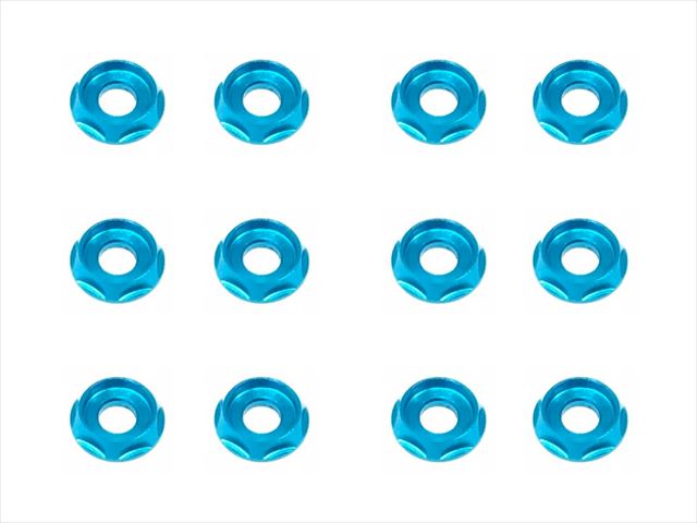 ����åץӥ��ѥ����M3����å��㡼(�饤�ȥ֥롼)12���� Aluminum M3 dish washer for cap screw(Light blue) 12 pcs.