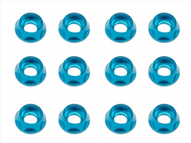 ����åץӥ��ѥ����M4����å��㡼(�饤�ȥ֥롼)12���� Aluminum M4 dish washer for cap screw(Light blue) 12 pcs.
