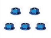M4եե졼ȥʥå ǻ֥롼 4 Aluminum M4 Flanged Cerate Nut 4 pcs. (YOKOMO Blue)