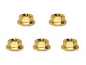 �����M4�ե���ե��졼�ȥʥå� ������� 4������ Aluminum M4 Flanged Cerate Nut 4 pcs. (gold)