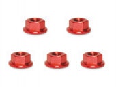 �����M4�ե���ե��졼�ȥʥå� ��å� 4������ Aluminum M4 Flanged Cerate Nut 4 pcs. (red)