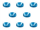 ����ߣ�4����å��㡼 ���ߥ�֥롼 8���� Aluminum M4 plate washer (TAMIYA Blue) 8pcs.