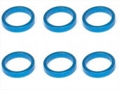 1/12�졼�����ѥꥢ����Ĵ�����顼1.5t (6����)���ߥ�֥롼 Collar 1.5t of adjustment of width of Rear car (6 pcs.) TAMIYA Blue for 1/12 racing