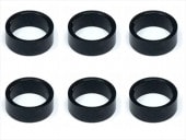 1/12�졼�����ѥꥢ����Ĵ�����顼3.0t (6����)�֥�å� Collar 3.0t of adjustment of width of Rear car (6 pcs.) black for 1/12 racing