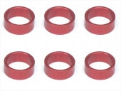 1/12�졼�����ѥꥢ����Ĵ�����顼3.0t (6����)��å� Collar 3.0t of adjustment of width of Rear car (6 pcs.) red for 1/12 racing