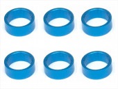 1/12�졼�����ѥꥢ����Ĵ�����顼3.0t (6����)���ߥ�֥롼 Collar 3.0t of adjustment of width of Rear car (6 pcs.) TAMIYA Blue for 1/12 racing