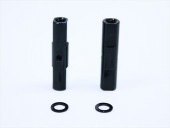 ����ߥݥ��ȥ��å�19L(�֥�å�)0.5t���顼�� 2������ Aluminum post set 19L (black) with 0.5t Collar 2 pcs.
