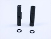 ����ߥݥ��ȥ��å�21L �֥�å� 0.5t���顼�� 2���� Aluminum post set 21L (black) with 0.5t Collar 2 pcs.