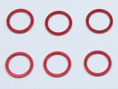 M5��6.4��1.0t ����ߥ��顼(��å�) 6���� M5��6.4��1.0t Aluminum Collar (red) 6 pcs.
