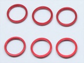 M6��7.4��0.5t ����ߥ��顼(��å�) 6���� M6��7.4��0.5t Aluminum Collar (red) 6 pcs.