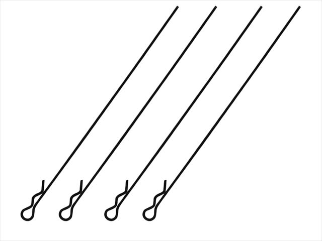 �ܥǥ��եå��ԥ����L110mm Ƭ�� 4������ �֥�å� Body Hook Pin Long L110 mm (small head) 4 pcs. black
