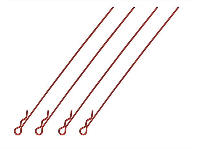 �ܥǥ��եå��ԥ����L110mm Ƭ�� 4������ ��å� Body Hook Pin Long L110 mm (small head) 4 pcs. red