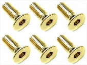 3��8 ���ƥ�쥹�إå������ӥ�(6����) 24K������ɥ�å� 3��8 Stainless steel hex Flat Head Screw (6 pcs.) 24K gold plating