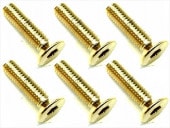 3��12 ���ƥ�쥹�إå������ӥ�(6����) 24K������ɥ�å� 3��12 Stainless steel hex Flat Head Screw (6 pcs.) 24K gold plating