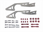 ����С������ܥ���󥰥��֥��㡼�� (���ߥ� �磻��ɥ����꡼2��)��å� Silver Carbon Long Sub Chassis (for TAMIYA Wild Willy 2) red