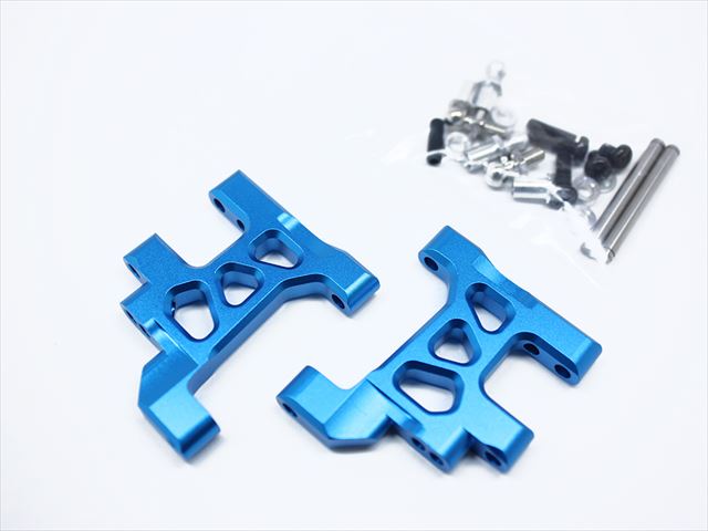 ����ߥե�����ѥ��������� ���ߥ� �磻��ɥ����꡼2�� �֥롼 Suspension arm (for TAMIYA Wild Willy 2) blue Aluminum Front
