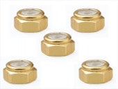 ����������ʥ�����ʥå� ������� 5���� Aluminum thin nylon nut gold 5 pcs.