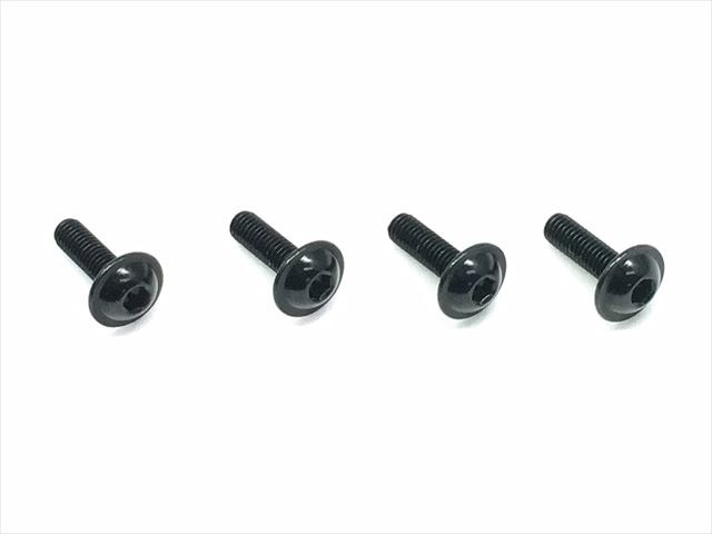 ����ߥե�󥸥ӥ� 3��10 �֥�å� 4���� 3��10 black Aluminum flange machine screw 4pcs.