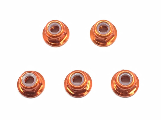 ߥե󥸥ʥʥåȡ3mm ()5 Aluminum flange nylon nut 3mm orange 5 pcs.