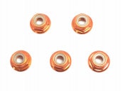 ߥե󥸥ʥʥå M4  5 Aluminum flange nylon nut 4mm orange 5 pcs.