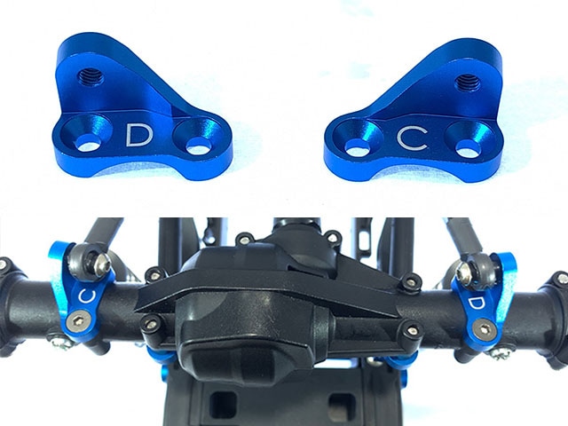 ߥϥ󥰥ԥܥåC/Dåȡʥ֥롼) ߥCC-02 Housing pivot C/D set(Tamiya CC-02) Blue