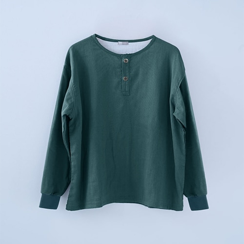 あまよりガーゼのおふとんシャツ(ブルーグリーン)