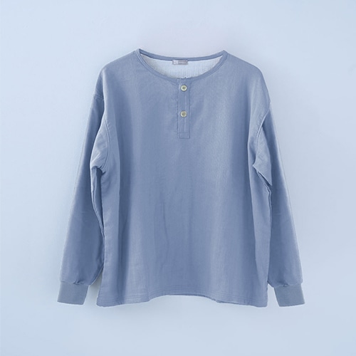 あまよりガーゼのおふとんシャツ(サックス)