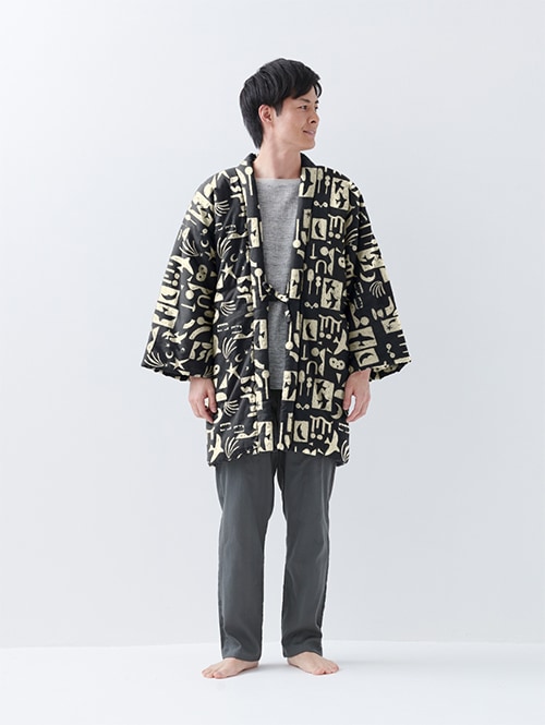 季節限定] 宮田織物×Saana ja Olli×steteco.com 半纏 - はんてん＆肌側