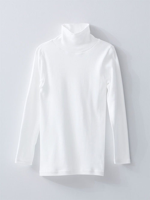 綿100％の肌にやさしい暖かインナー タートルネック レディース