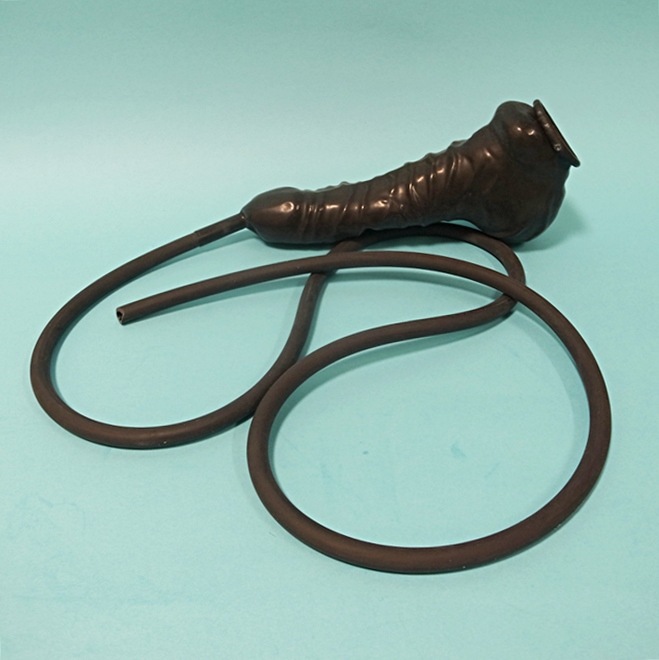 ��Regulation��Rubber Cock & Ball Sheath with Piss Tube[Black]