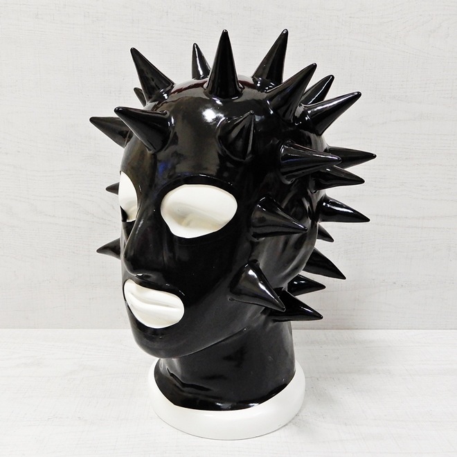 ��Latexa��Spiked Hood[BLACK]