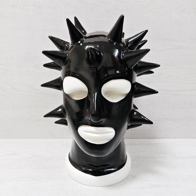 ��Latexa��Spiked Hood[BLACK][One Size]