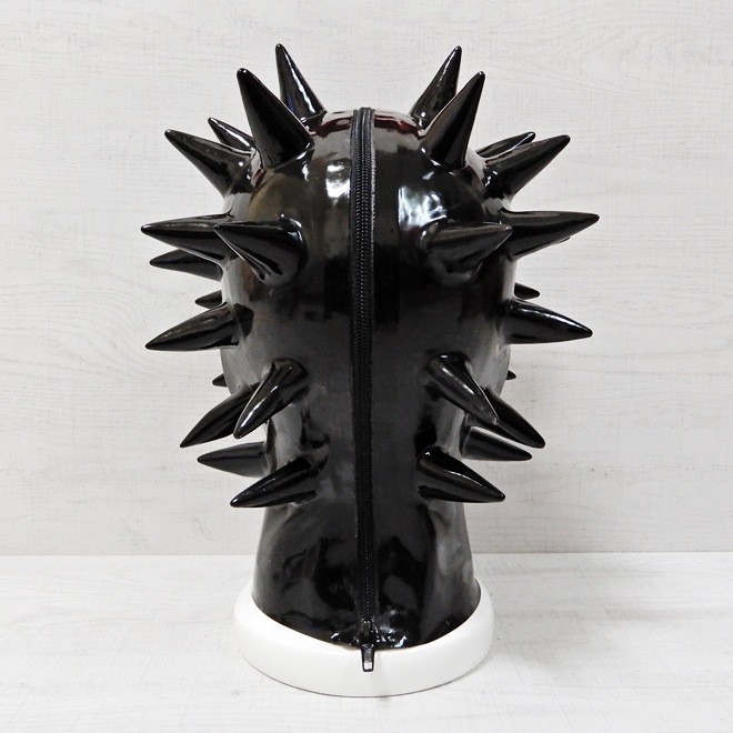 ��Latexa��Spiked Hood[BLACK][One Size]