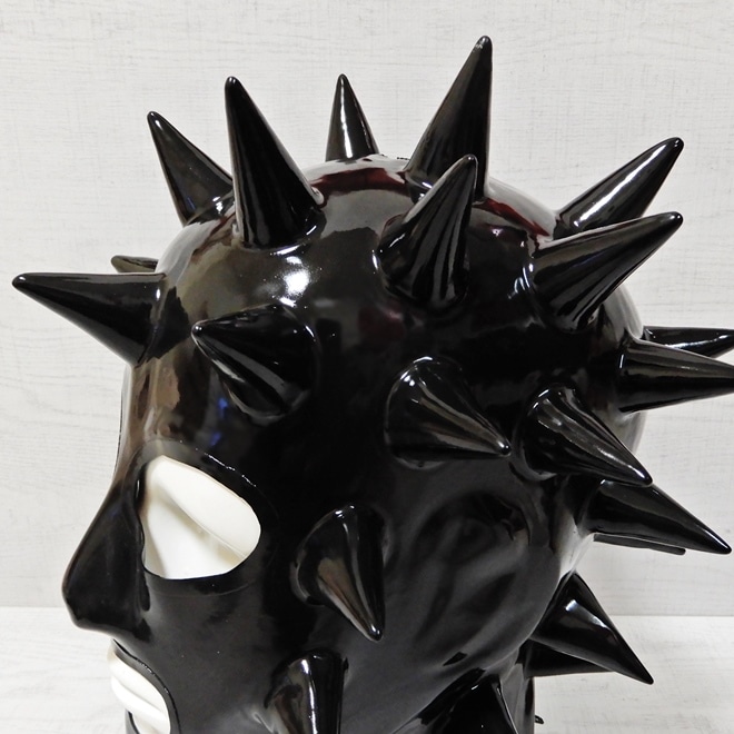 ��Latexa��Spiked Hood[BLACK][One Size]