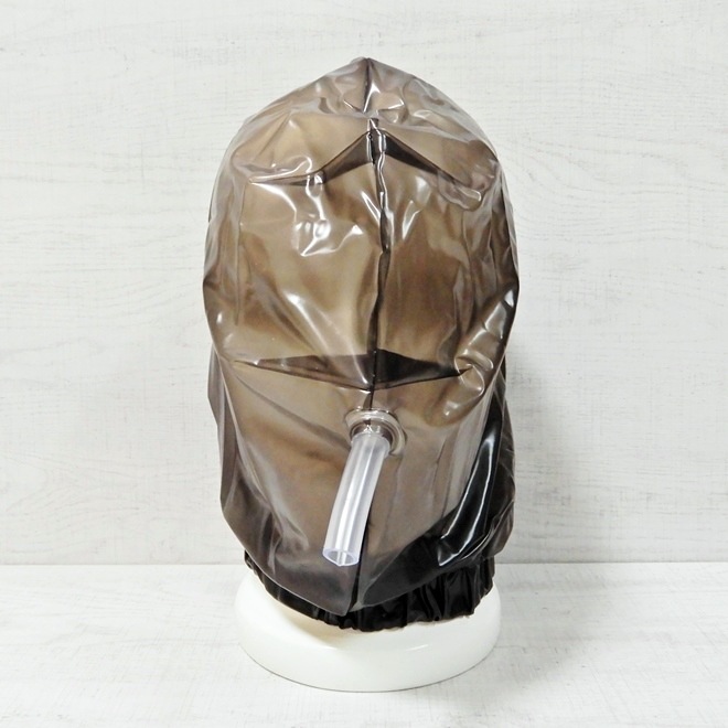 Bizarre-Rubber-ShopHood, Elasticated Neck with Pipe[Black Transparent][One Size]