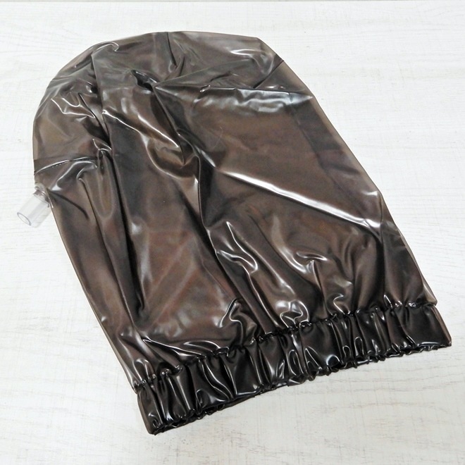 Bizarre-Rubber-ShopHood, Elasticated Neck with Pipe[Black Transparent][One Size]