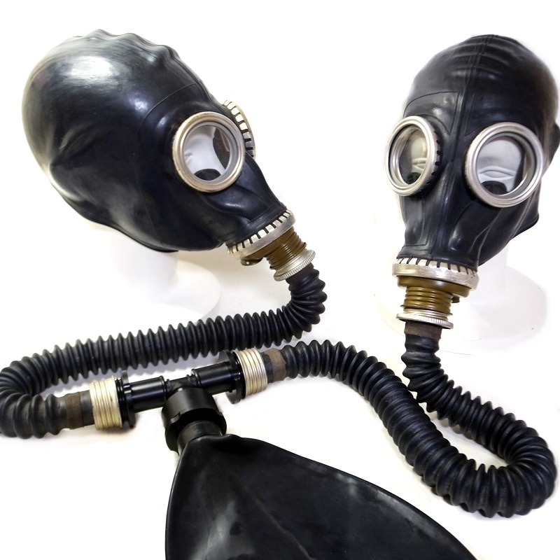 Bizarre-Rubber-ShopGasmask T-Piece with 1x Female and 2x Male