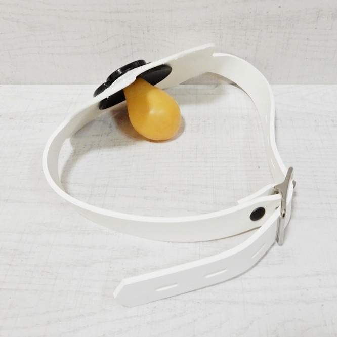 ��Bizarre-Rubber-Shop��Pacifier Gag Rubber Harness White with Large Latex Nipple