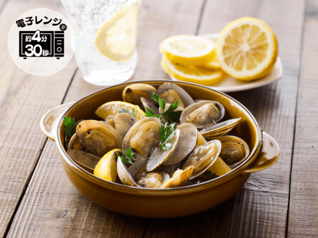 殻付あさりのガーリックバターソース