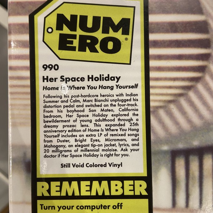 HER SPACE HOLIDAY / Home Is Where You Hang Yourself : Y2K 25th Anniversary Edition  2xLP(CRYSTAL CLEAR)