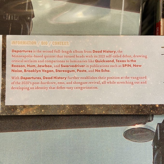 DEAD HISTORY / Departures LP+MP3