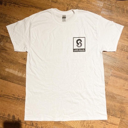 STIFFSLACK / SS LOGO TOP AND BACK tee (WHITE+BLACK)