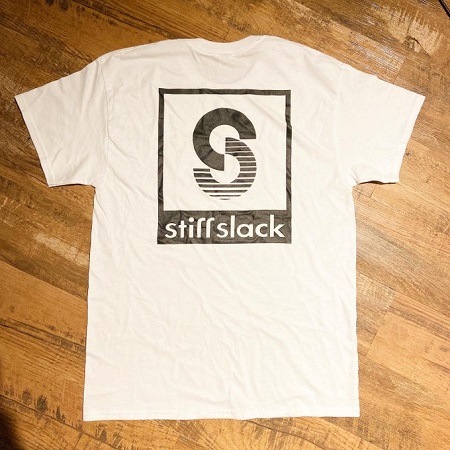 STIFFSLACK / SS LOGO TOP AND BACK tee (WHITE+BLACK)