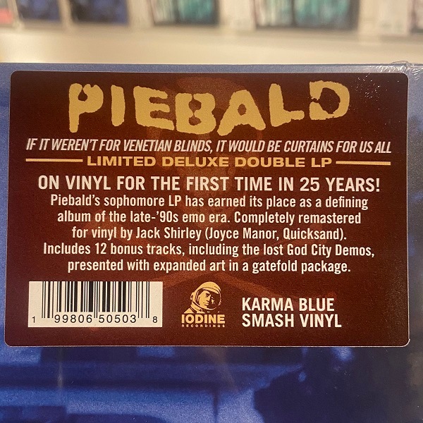 PIEBALD / If It Weren't For Venetian Blinds, It Would Be Curtains For Us All (Deluxe Edition) 2xLP(BLUE SMASH)+MP3