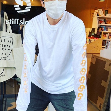 STIFFSLACK / stiffslack LOGO+SS kun Longsleeve Tee(WHITE/ORANGE)