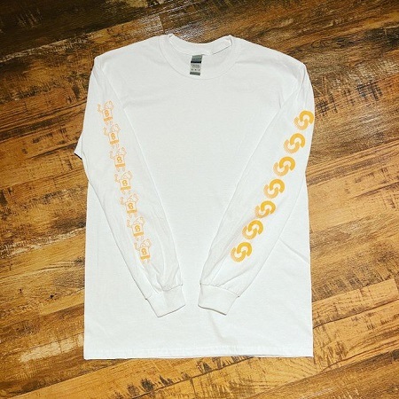 STIFFSLACK / stiffslack LOGO+SS kun Longsleeve Tee(WHITE/ORANGE)