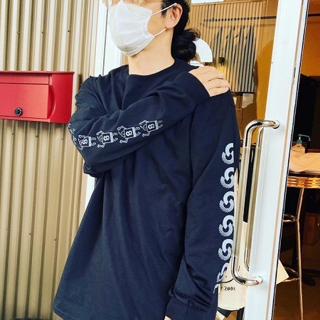 STIFFSLACK / stiffslack LOGO+SS kun Longsleeve Tee  (BLACK/GRAY)