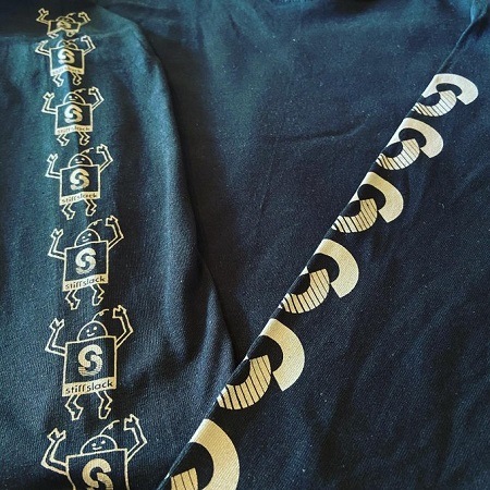 STIFFSLACK / stiffslack LOGO+SS kun Longsleeve Tee  (BLACK/GRAY)